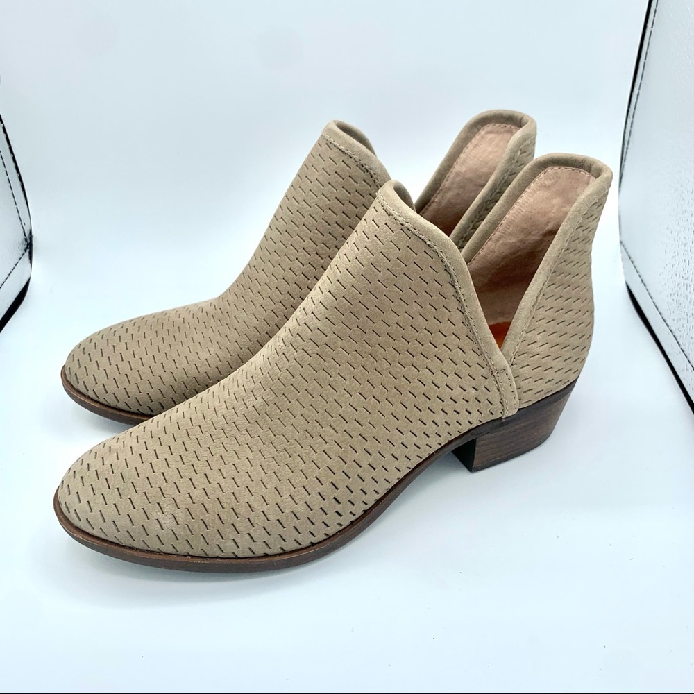 Lucky Brand Tan Suede and Leather Ankle Booties